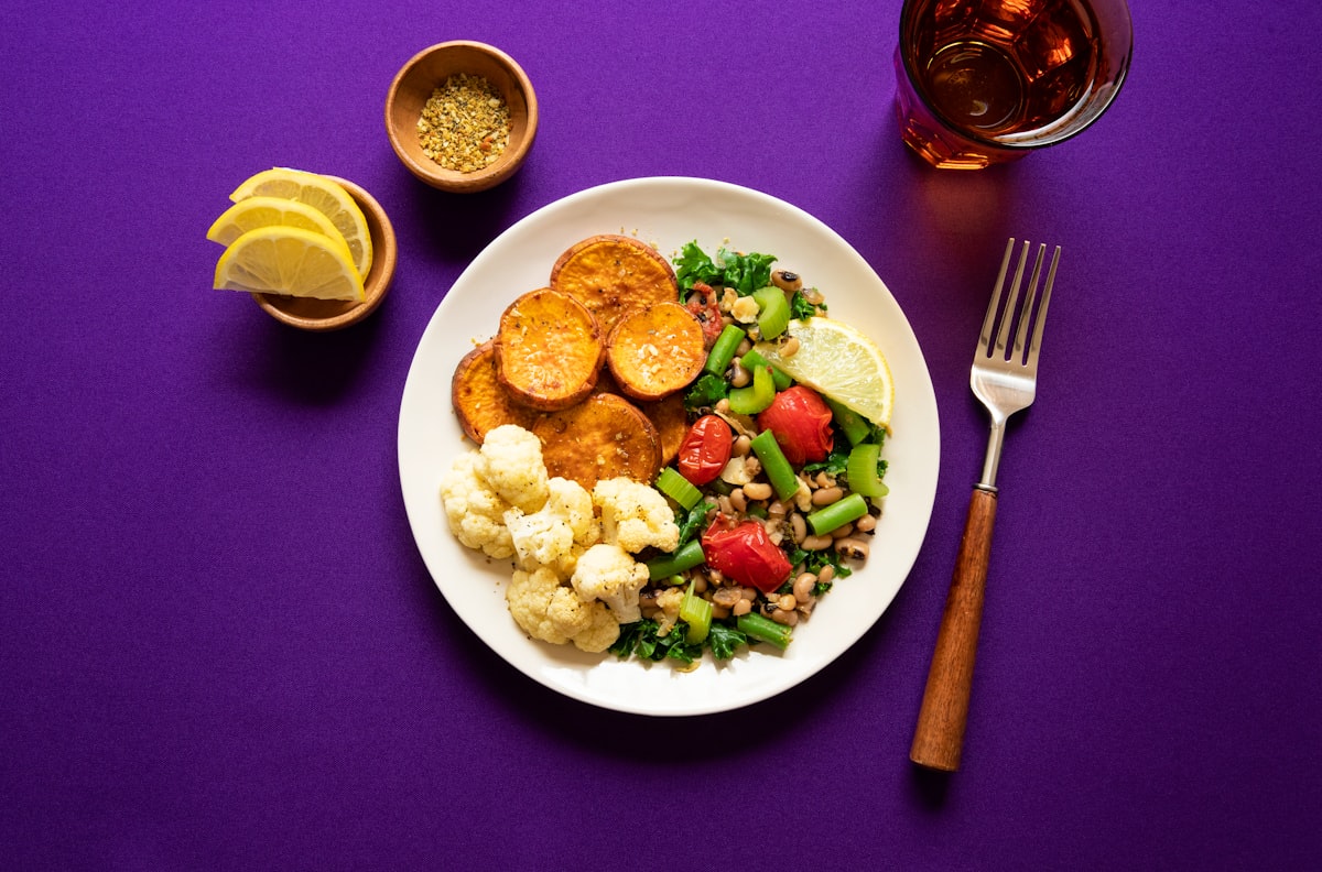 Healthy meal preparation with vegetables and lean protein